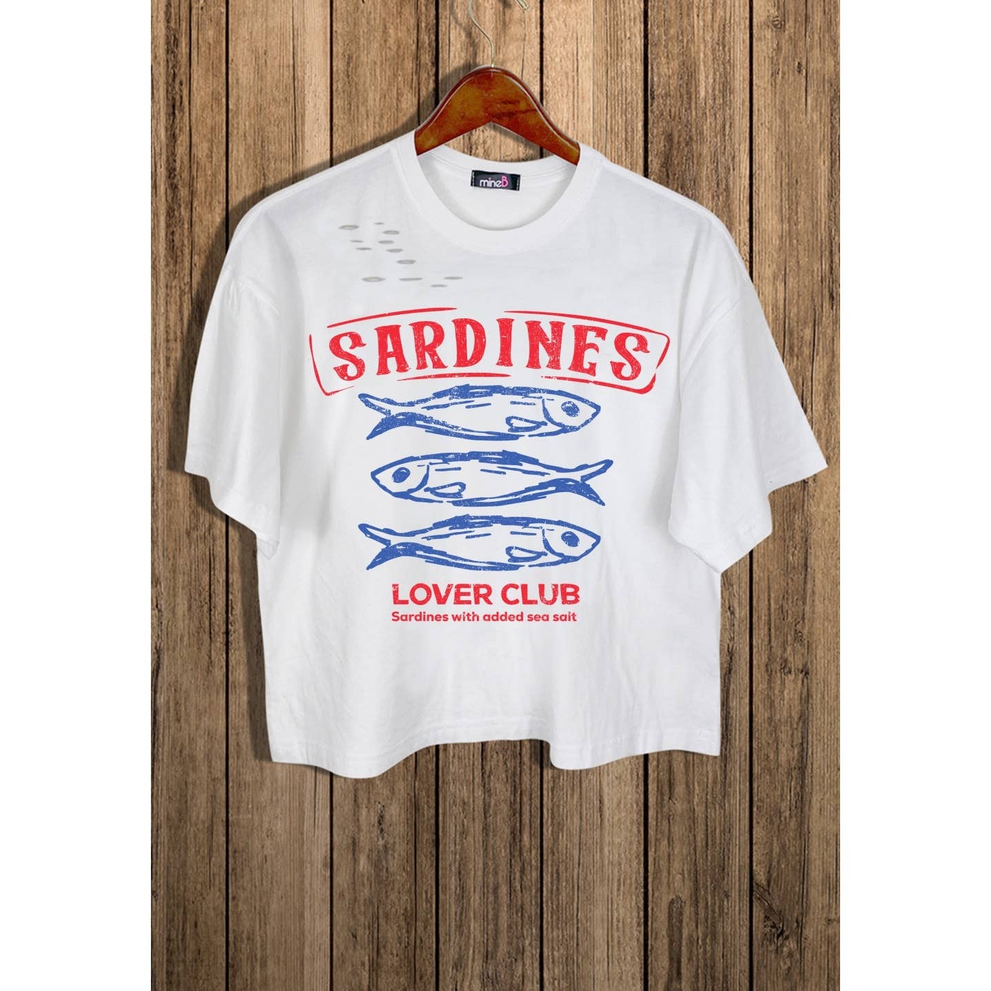 2&moon - Wholesale Screen Printed T-Shirt - Women's - SARDINES LOVER CLUB CROP TEE2