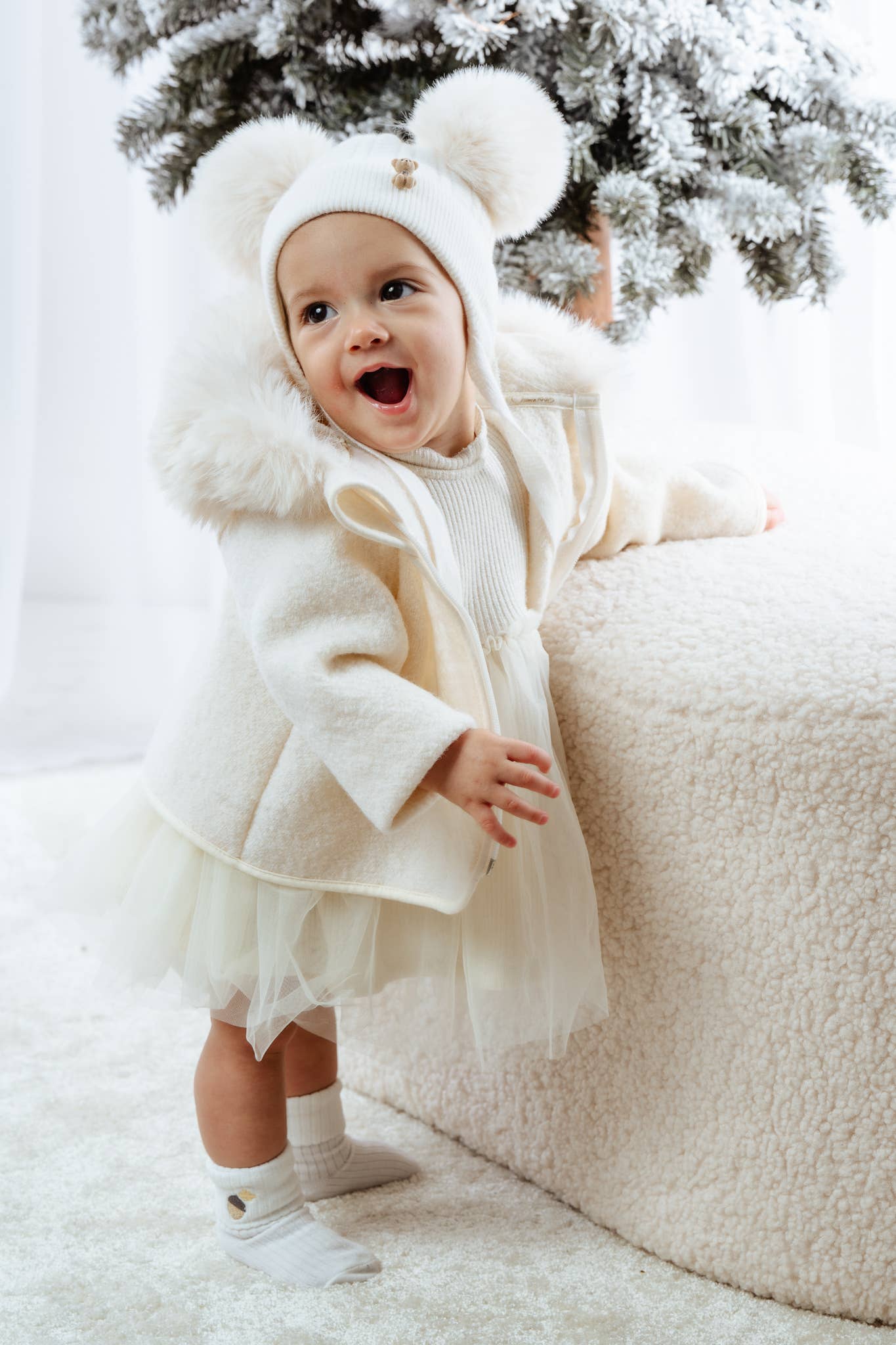 Ecru Klänning med tyll Beyza för wholesale på Faire2