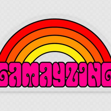 Gamayzing Clear Sticker for wholesale by Shitty Wine Memes