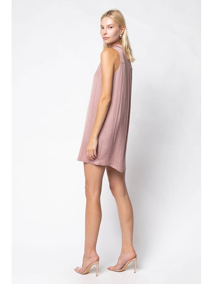 Vestido recto sin mangas con cuello en V para venta al por mayor de Naked Zebra