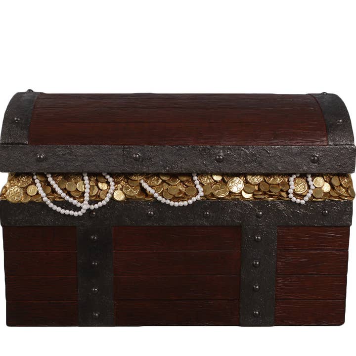 Nautical Tropical Imports - Wholesale Decorative Box - Pirate Treasure Chest of Coins/jewelry 30.25 x20.125x 19”H