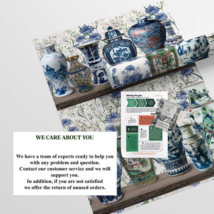 Wallpapers4Beginners - Wholesale Wallpaper - Chinoiserie Wallpaper with Ming Vases7