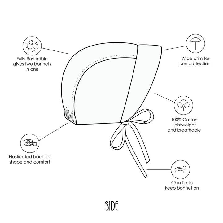 Acorn Kids - Wholesale Bonnet – baby - Betty Reversible Bonnet5