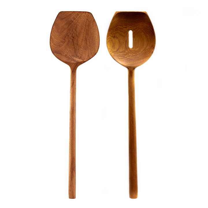 Bali Harvest – wholesale Serving utensil – Teak Wooden Salad Servers Set - Salad Spoon Fork Spatula