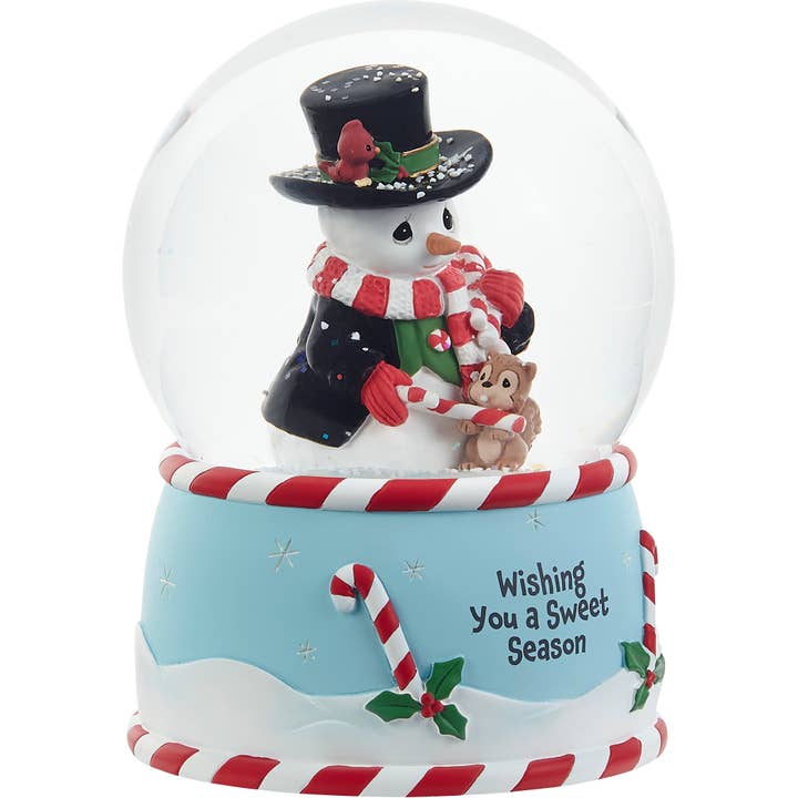 Precious Moments - Wholesale Snow Globe - Annual Snowman Musical Snow Globe with Candy Canes