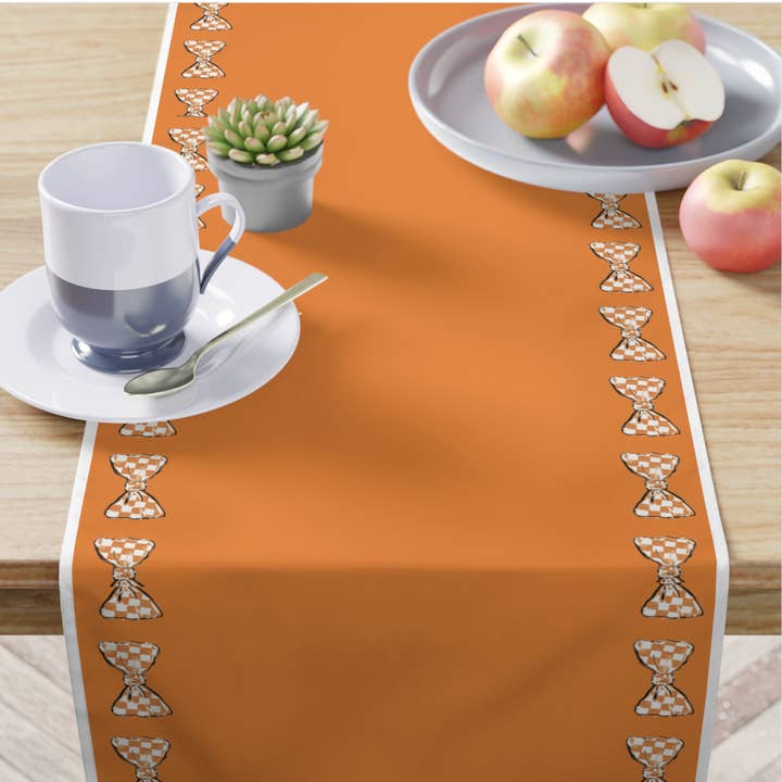 Hey Y'all Party - Wholesale Disposable Table Cover/Runner - Tennessee Orange/White Tie *updated, Paper Table Runner,2