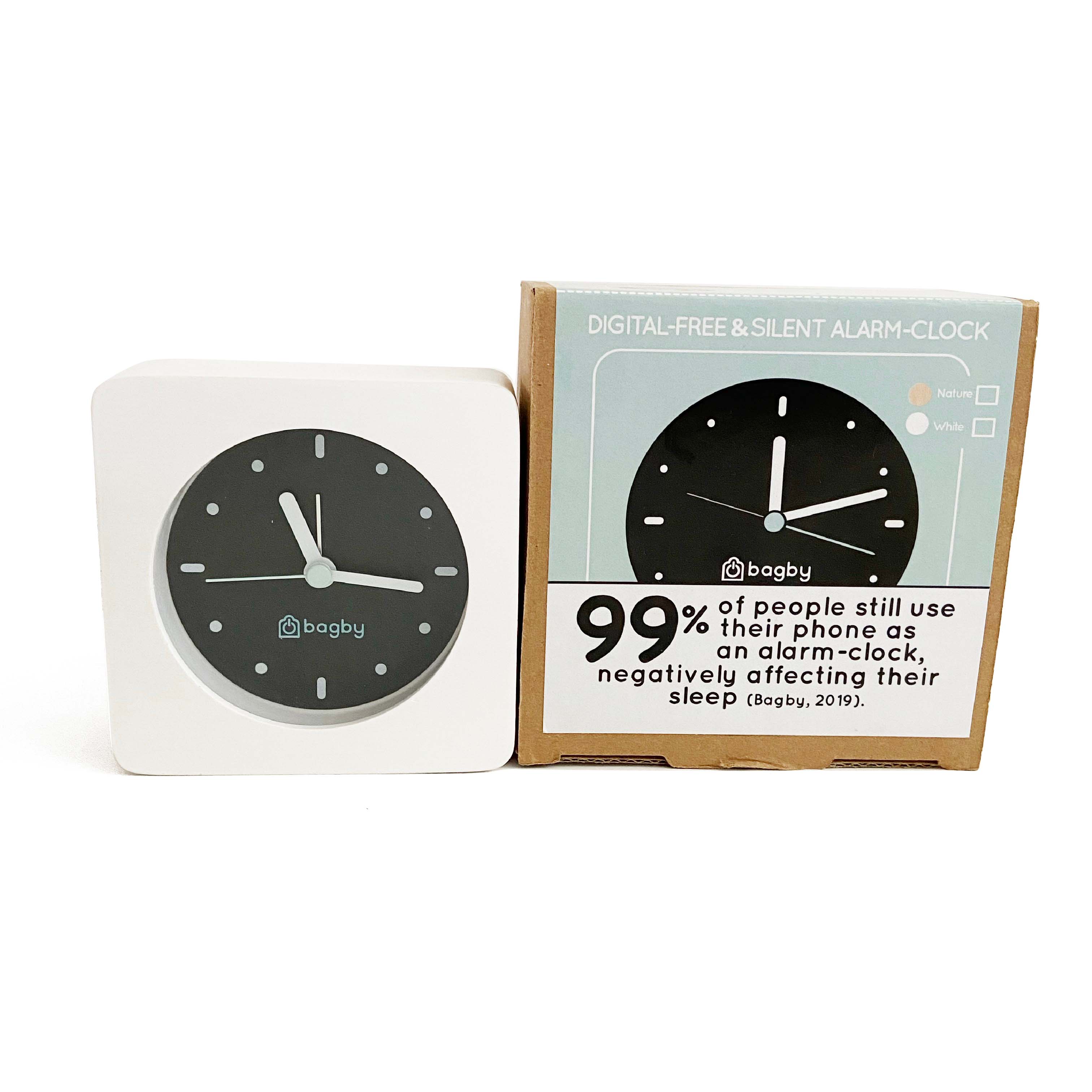 Bagby - Wholesale Alarm Clock - Bagby Minimalist Silent Alarm Clock - White6