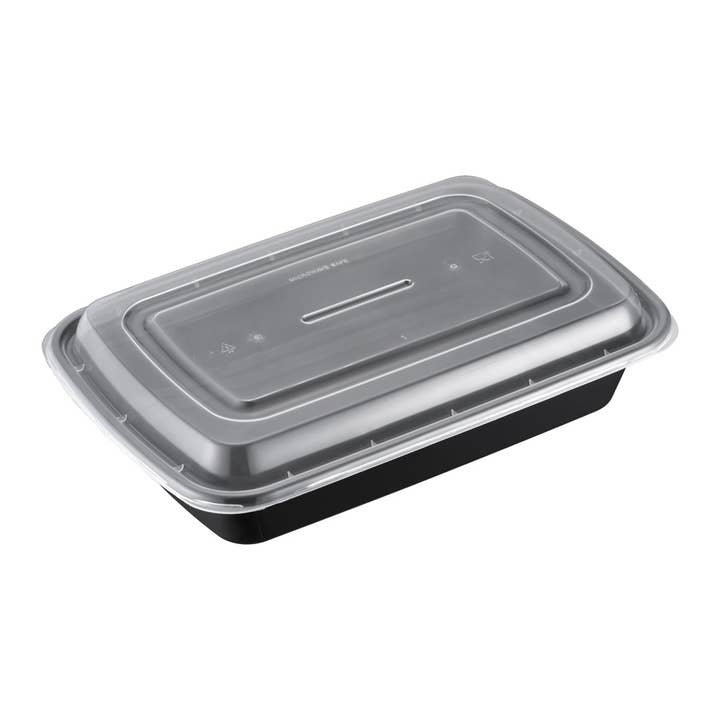 ProTakeOut - Wholesale Food Storage Container - ProTakeOut, 38 oz Rectangular Microwaveable Food Containers with Lids – 150 Sets (50/6) | BPA-Free, Reusable & Leak-Resistant | Microwave & Freezer Safe Containers for Meal Prep, Restaurants & Take-Out