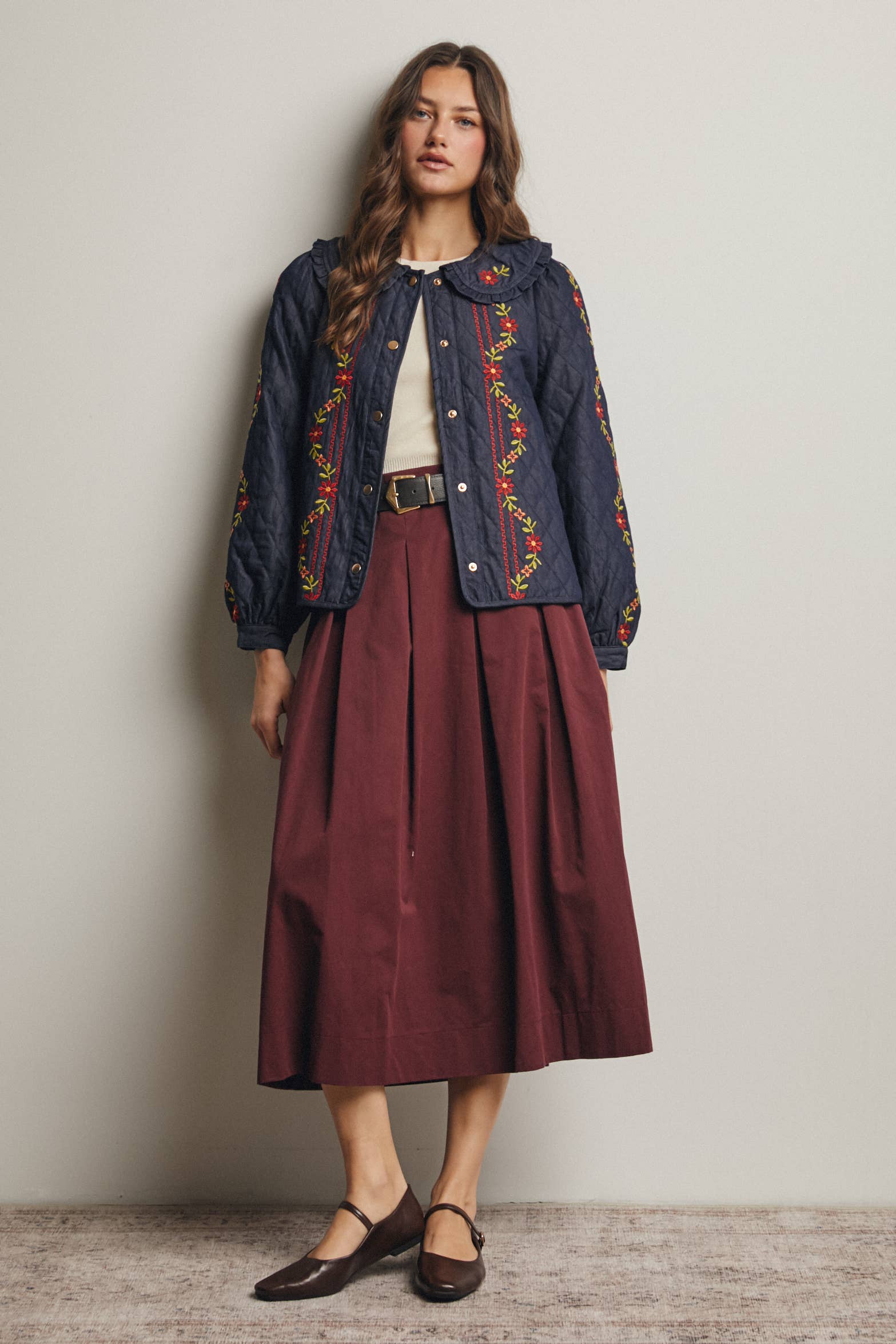 Forte – Großhandel Rock – Damen – Faltenrock in A-Linie, Midi, FSK000127