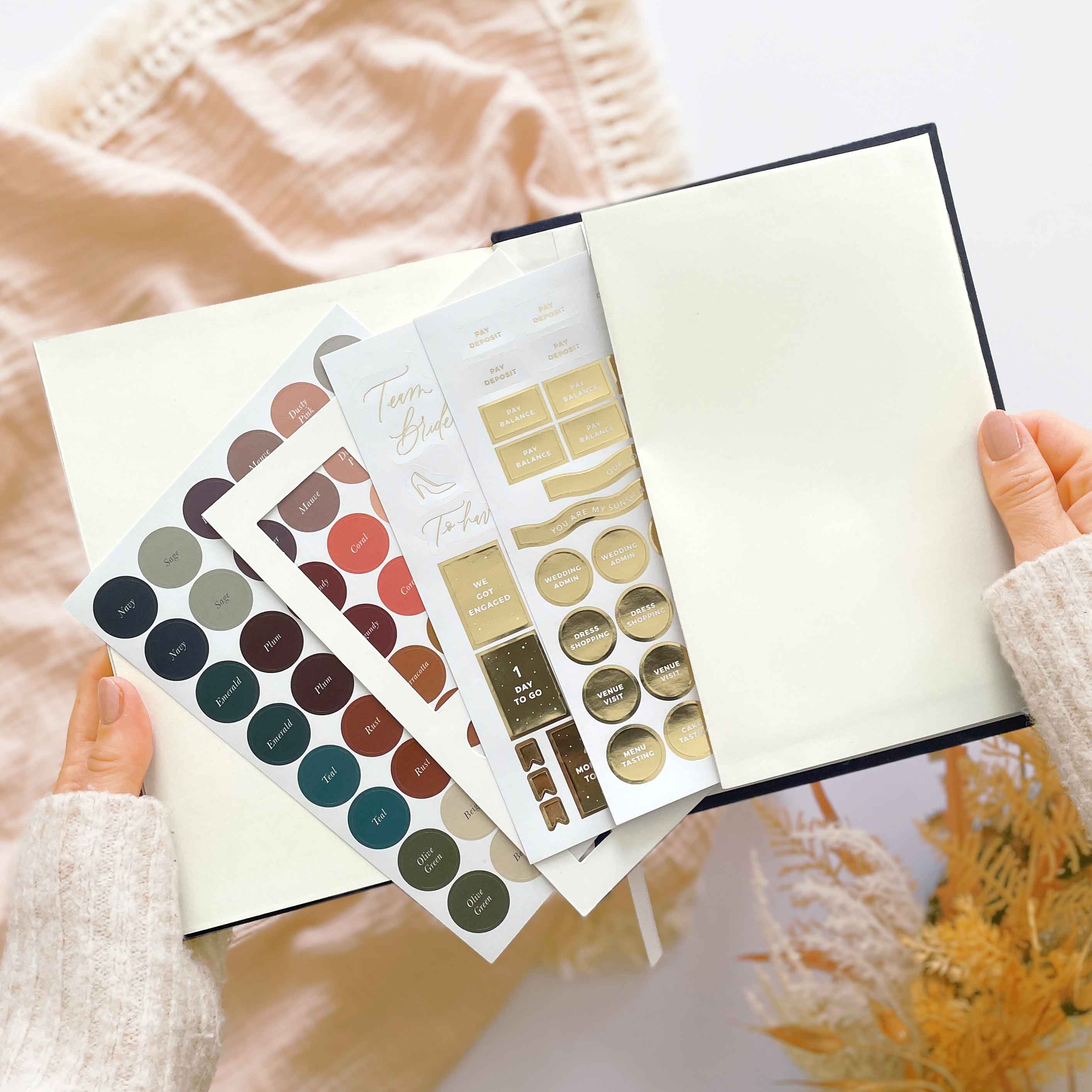 Blush And Gold - Wholesale Planner - Navy Cloth Wedding Planner Book with Gold Foil + Gilt Edges11