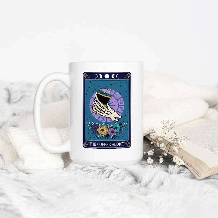Loftipop - Wholesale Coffee Mug - The Coffee Addict Tarot Card Mug, Witchy Mystic Occult Gifts