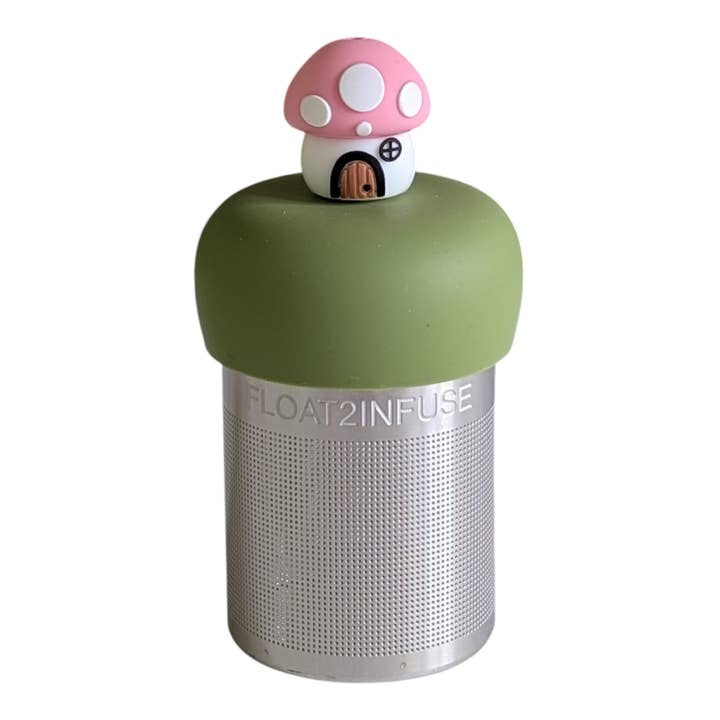 Svampehytte | Flydende Teesi | Grøn Base | Pink for engroshandel hos Float2infuse Tea Infuser