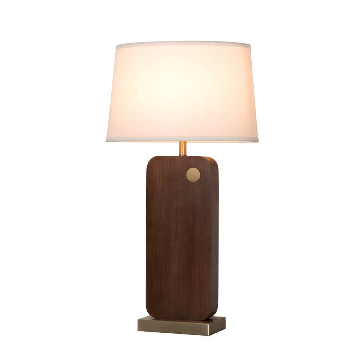 Table Lamp Walnut 30" Laurel Wood Finish for wholesale on Faire2