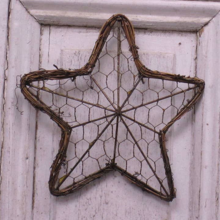 3D Chicken Wire & Vine Star, 8" for wholesale by A.T. Imports