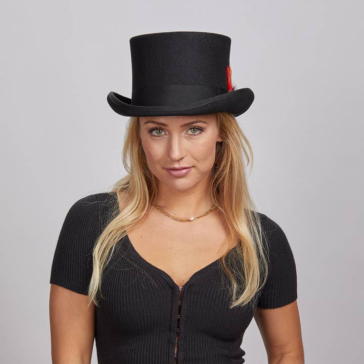 American Hat Makers – Engroshandel Bowler hat - Unisex – Letvægts uld tophat - Stil Majestic