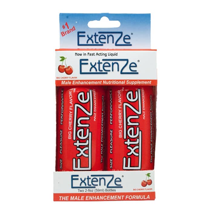 Extenze Male Enhancement Cherry 2-Pack 2oz Shots for wholesale by CB Distributors, Inc.