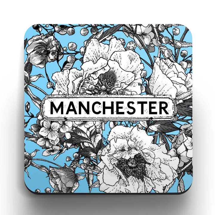 Sous-verres floraux bleus et blancs (ensemble de 4) pour la vente par tinned snail