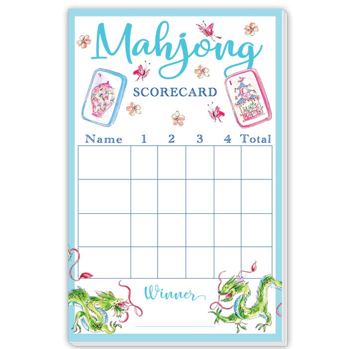 RosanneBeck Collections - Wholesale Notepad - Mahjong Scorecard Butterflies Dragons Large Notepad0
