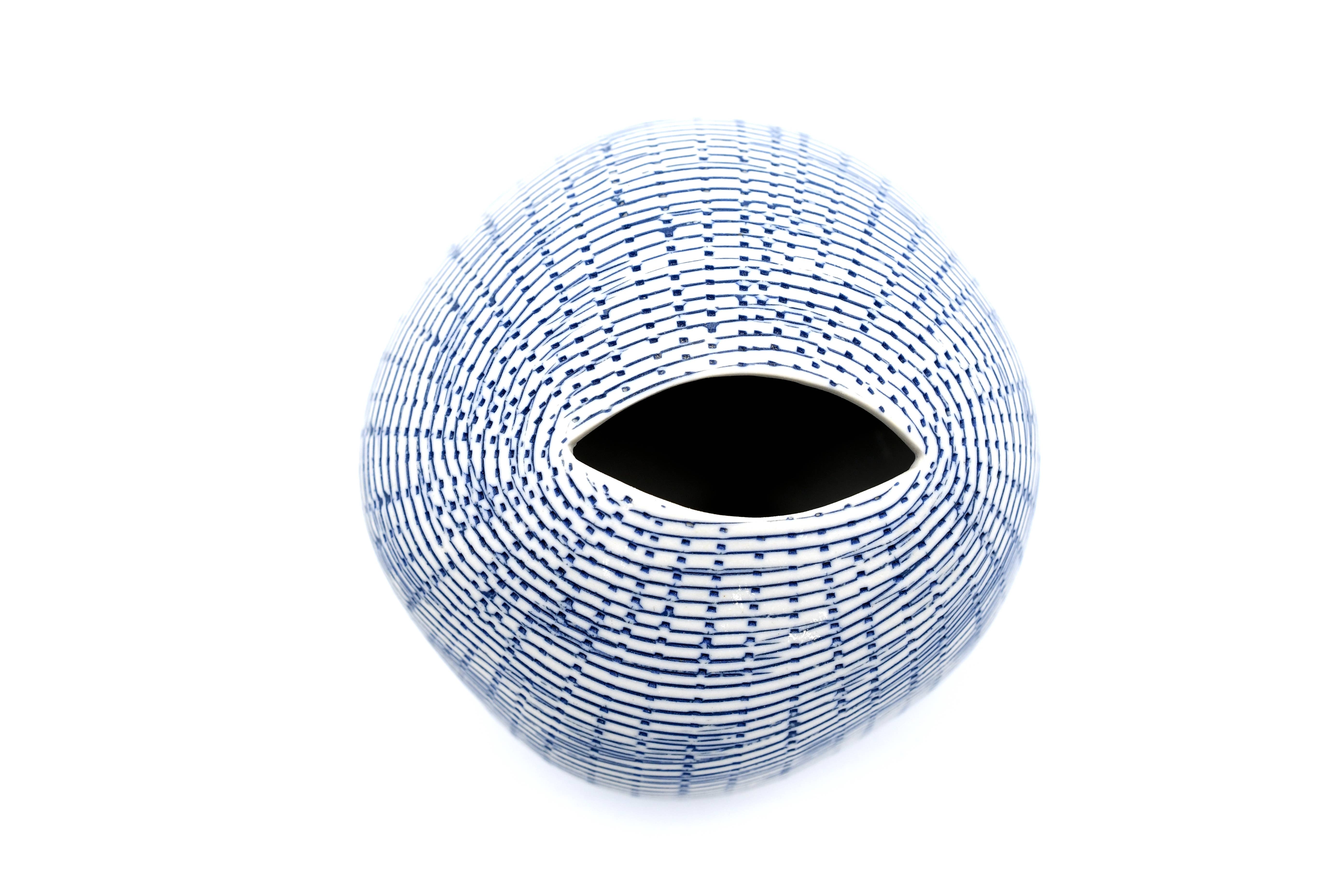 Art Floral Trading LLC – Großhandel Vasen – 157W71BLAUER KIES L-Handgefertigte Porzellan-Budvase5