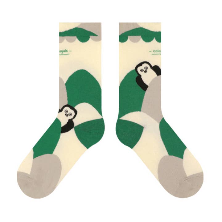 Playful Animal mid-high cotton Unisex socks, Size 3.5-7 for wholesale by GYstudios