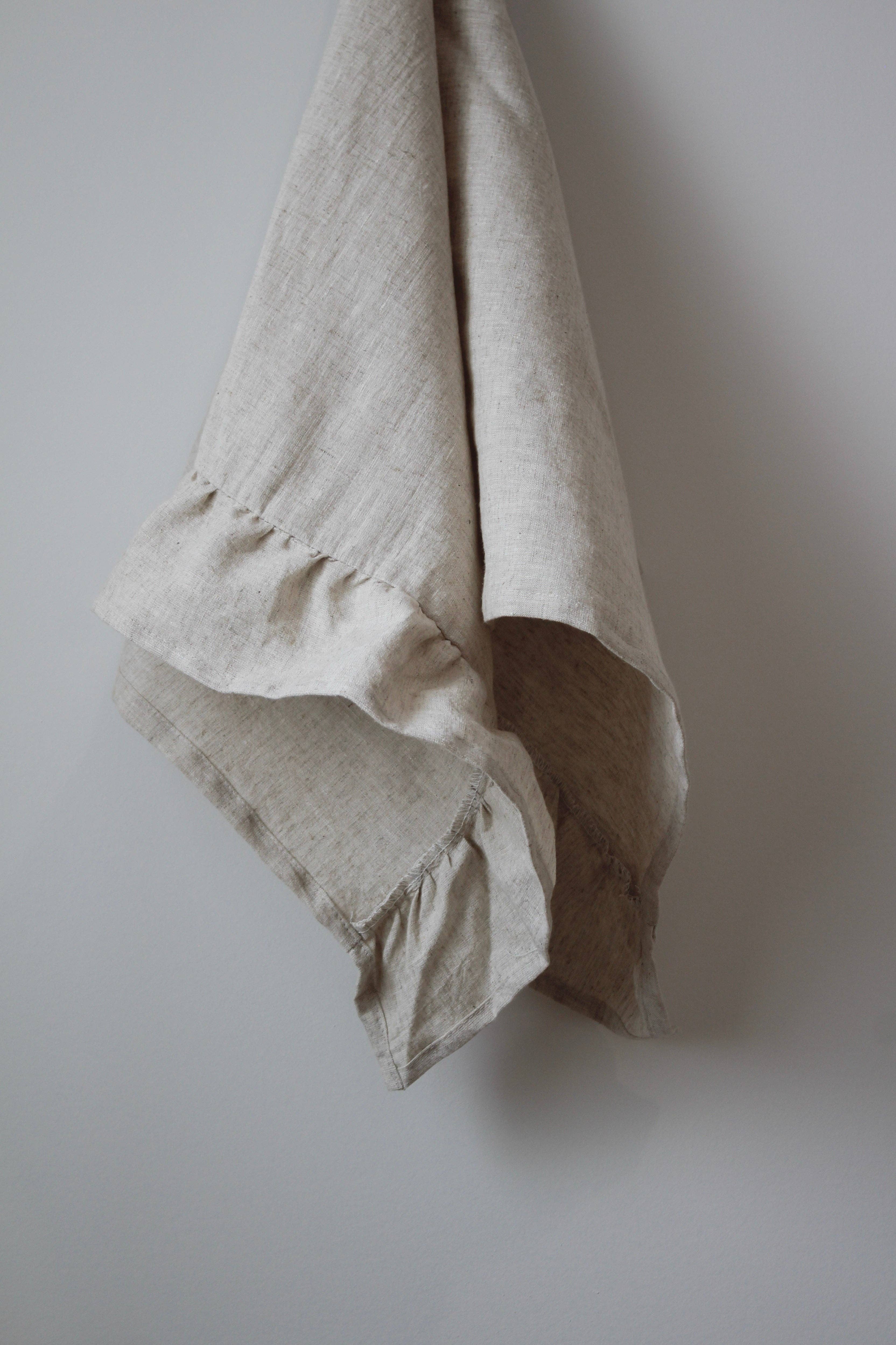 PJ Society - Wholesale Tea Towel - The Sadie Ruffle Tea Towel- Natural1