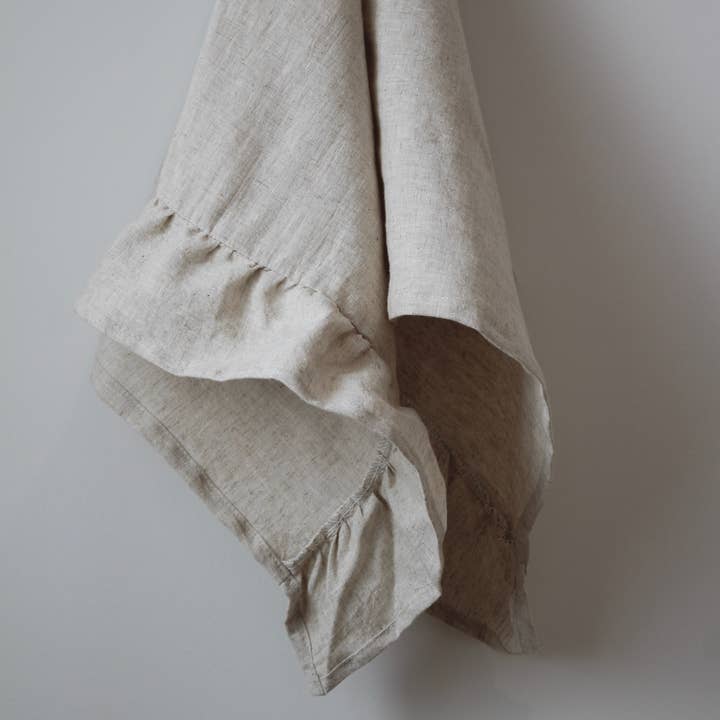 PJ Society - Wholesale Tea Towel - The Sadie Ruffle Tea Towel- Natural1