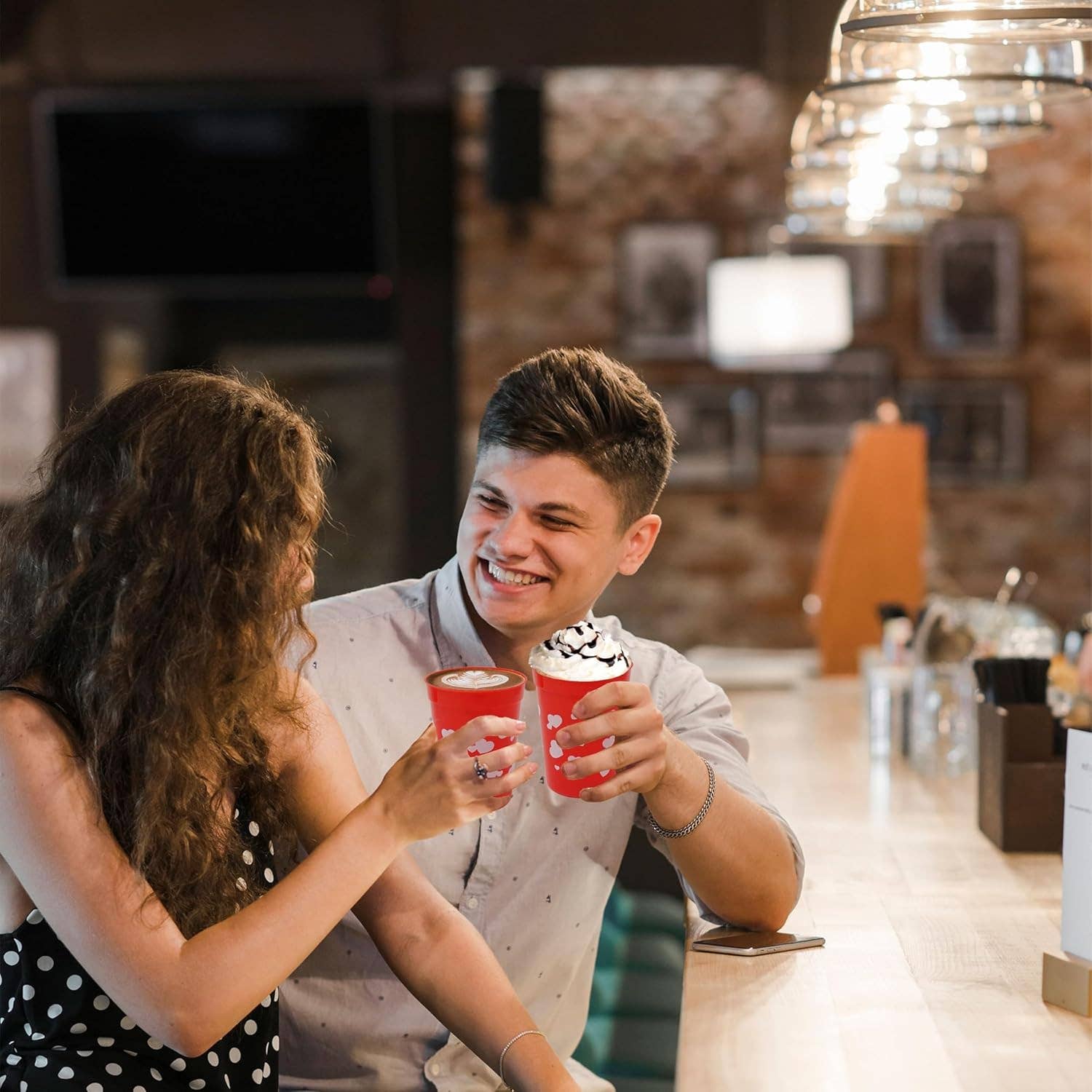 4E's Novelty - Wholesale Disposable Cup - 12-Pack 8oz Valentine's Day Reusable Cups - Red Tumblers with Hearts6