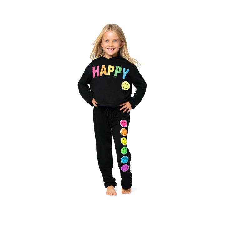 Little Girls(4-6x)Sweatshirt &Sweatpants w/HAPPY SF Screen for wholesale by Malibu Sugar