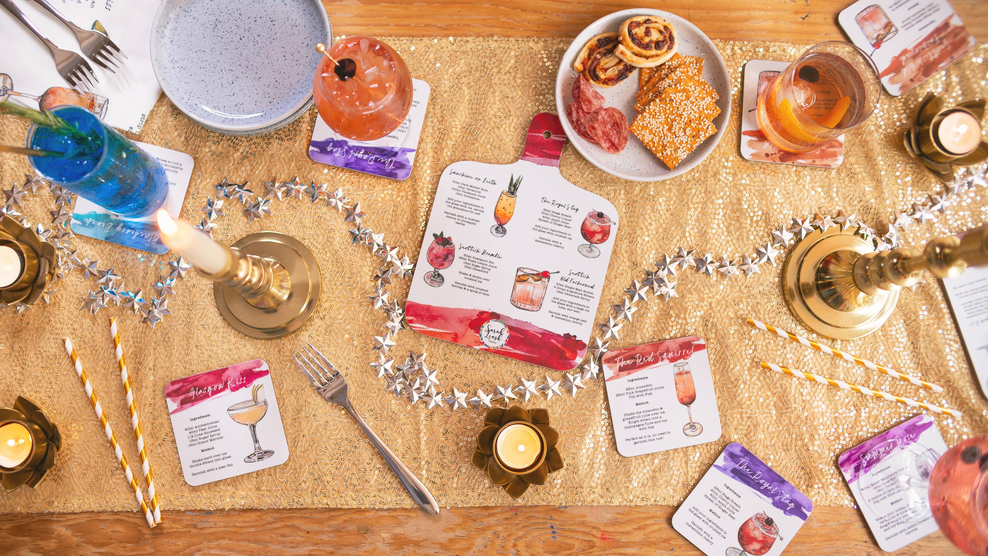 Sarah Leask Studio - Wholesale Cutting Board - Signature Scottish Cocktail Mini Chopping Board5