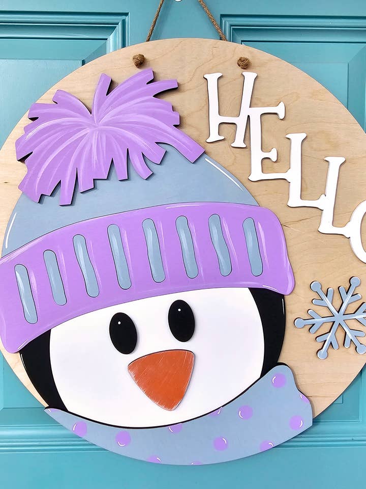 DIY Hello Penguin Door Hanger for wholesale by Teal Moon Creations