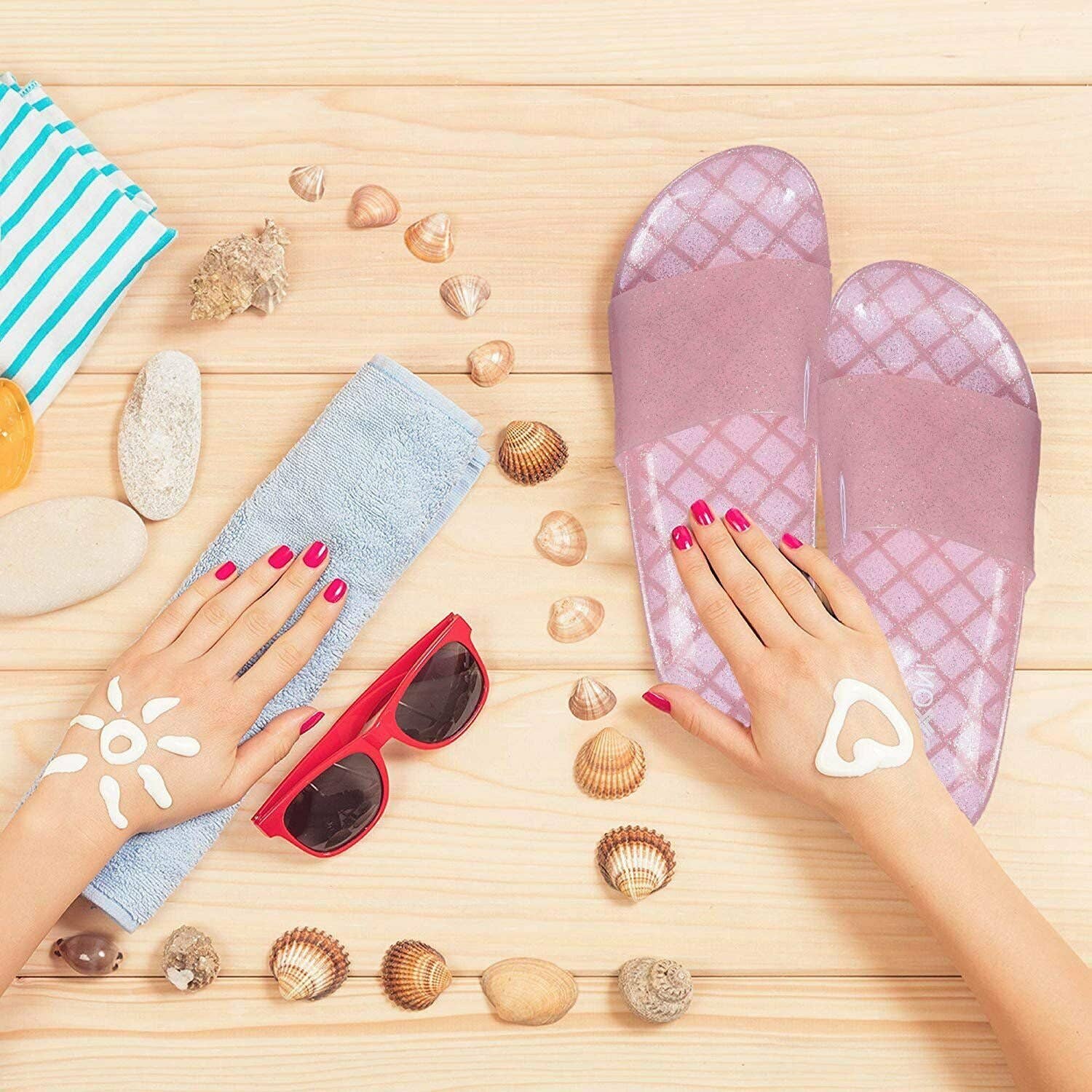 Roxoni – wholesale Flipflops – Dam – Roxoni kvinnors sommar Flip Flop öppen tå gelé Glitter Slide5