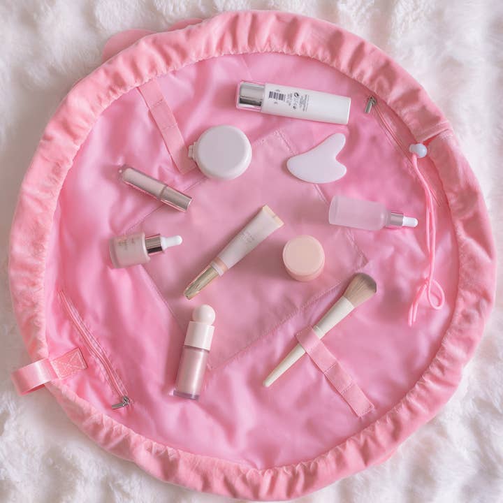 Flamingueo - Wholesale Toiletry Bag - Unisex - Pink cosmetic bag with gathering closure 2