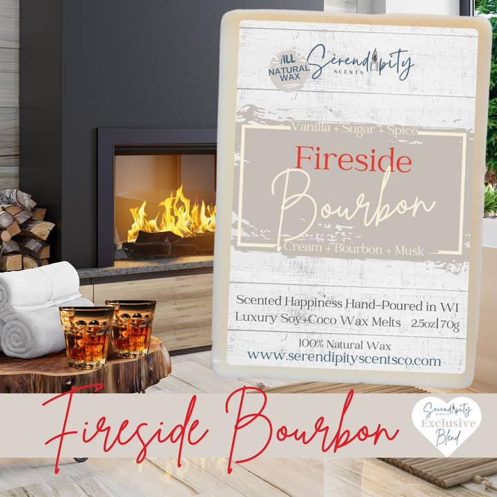 Fireside Bourbon (All Natural Wax) Long-Lasting Fragrance for wholesale by Serendipity Scents Co.