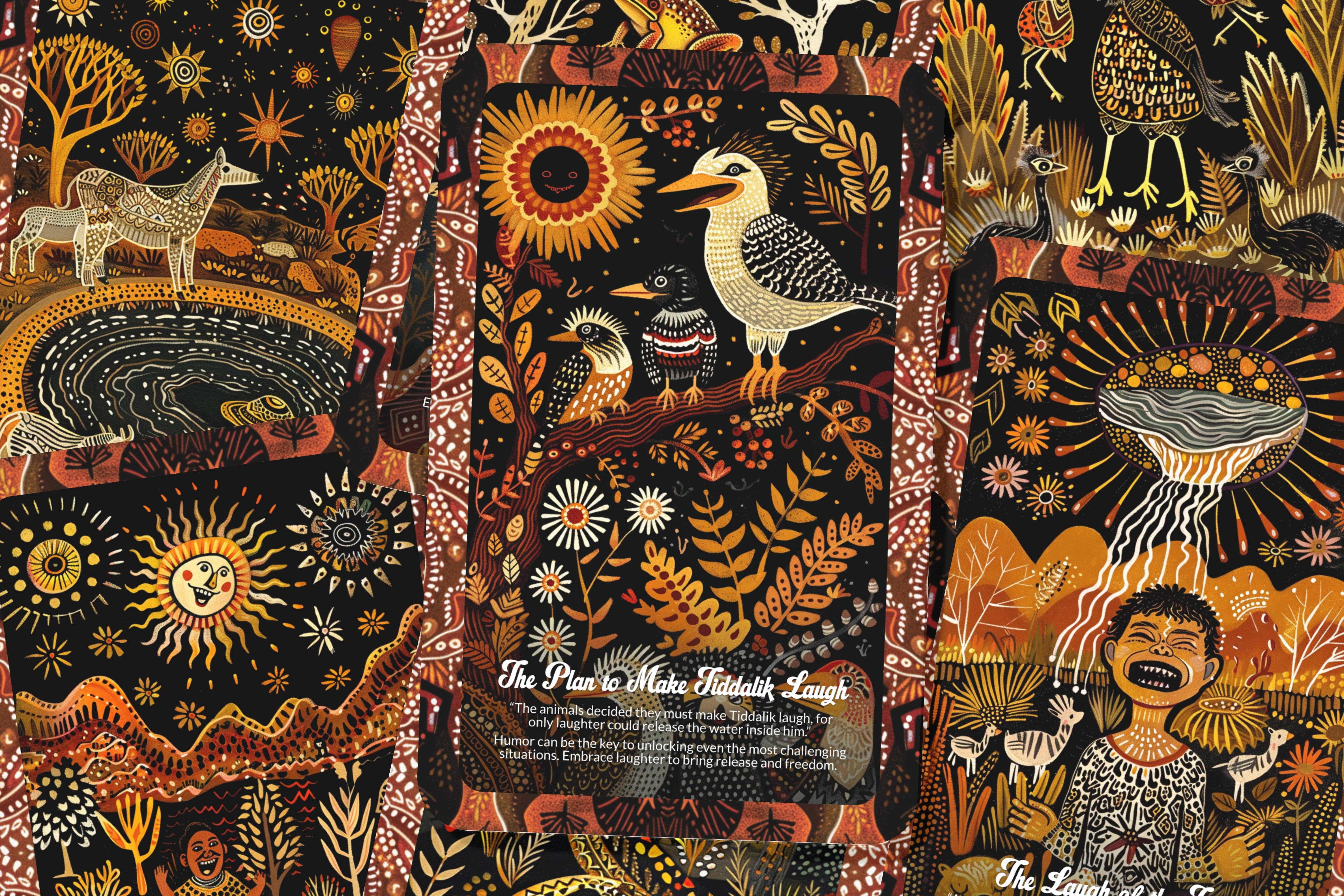 Ibiza Tarot USA - Wholesale Tarot Cards - The Tale of Tiddalik the Frog - 22 Oracle Cards - Restore Balance Through Generosity and Harmony3