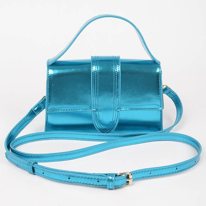 Metallic Flap Top Handle Crossbody Bag for wholesale by 3AM BY H&D ACCESSORIES