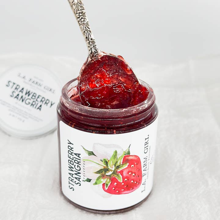 LA FARM GIRL - Wholesale Preserves - Strawberry Sangria Jam - 4 oz 5