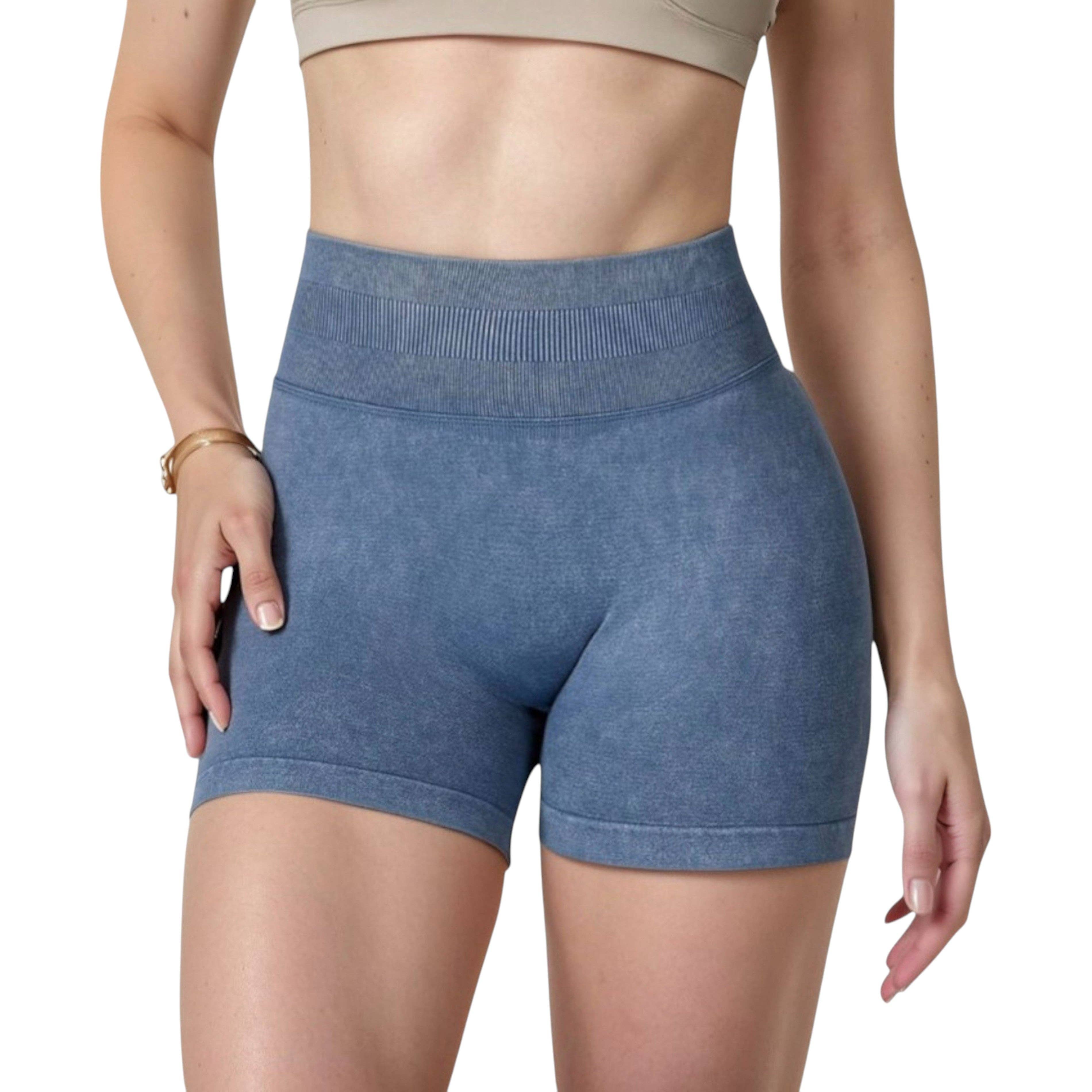 Active by Anna-Kaci - Vente Short de sport – femme - Shorts de cyclisme sans couture à taille haute côtelée pour femmes avec élasticité13
