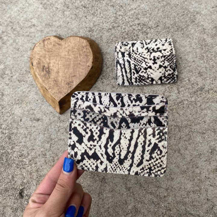 Carteira de cartão de crédito Snake Cowhide por atacado de Western Linens