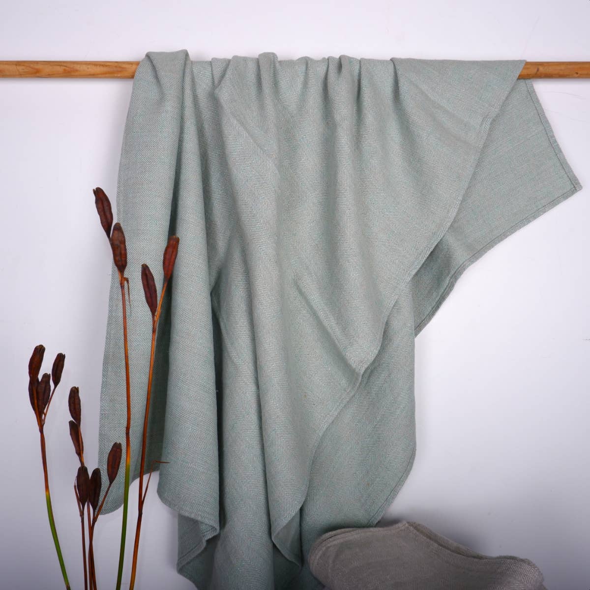 NorraVilla - Wholesale Bath Towel - Herringbone Linen Towel - Mint5