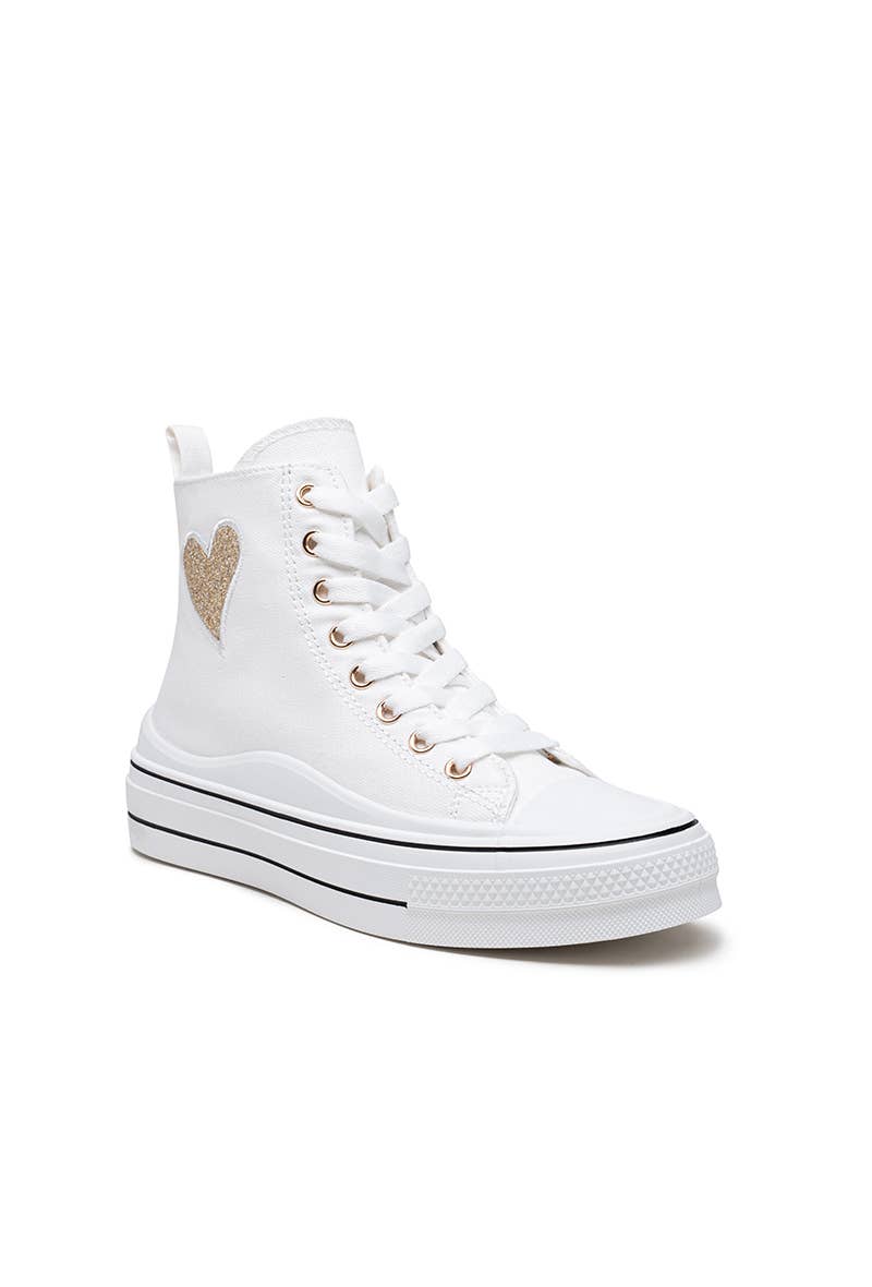 LADY GLORY - Wholesale Lifestyle Sneakers - Women's - Women's High-Top Sneakers with Glitter Heart11