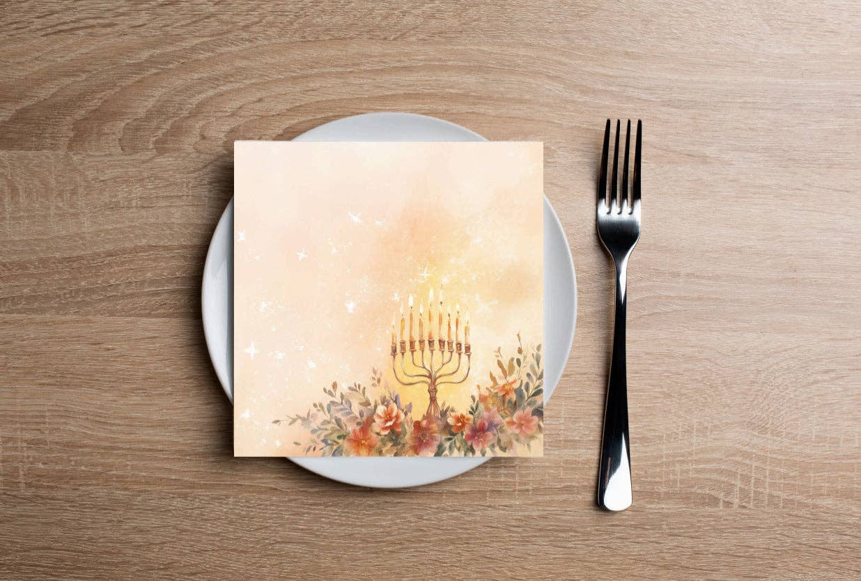 Altoonastore - Vente Serviettes jetables - Serviette à cocktail Menorah délicate