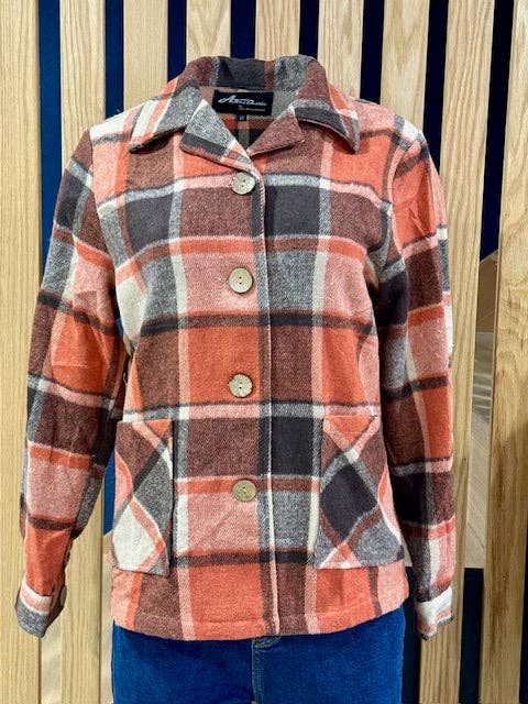 Astro Bettie - Wholesale Jacket - Women's - 1940's Button Down Jacket-Orange/Tan2