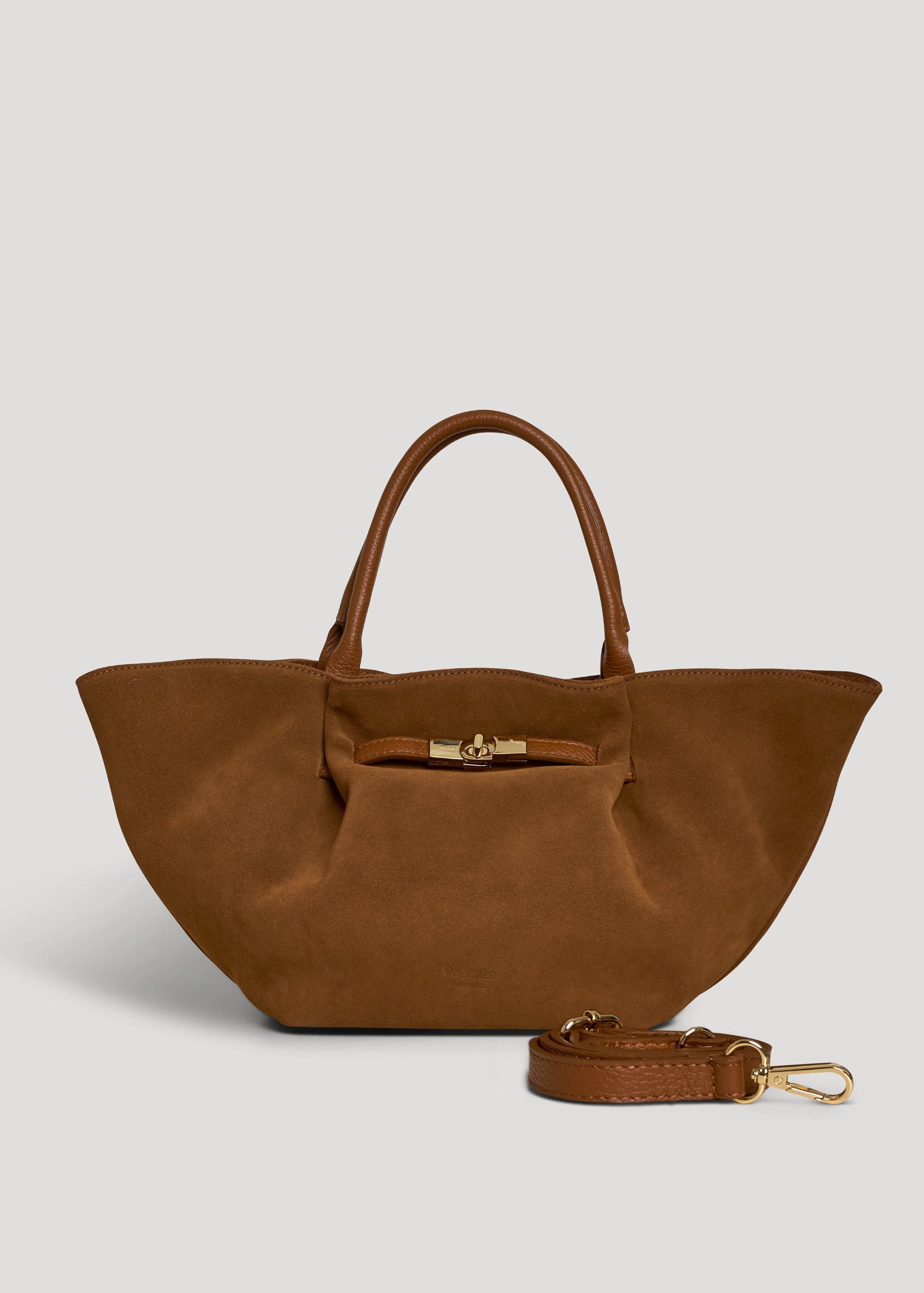 Prestige Milano – wholesale Bärkasse - Dam – Charlène-väska i brun mocka och Togo-läder4