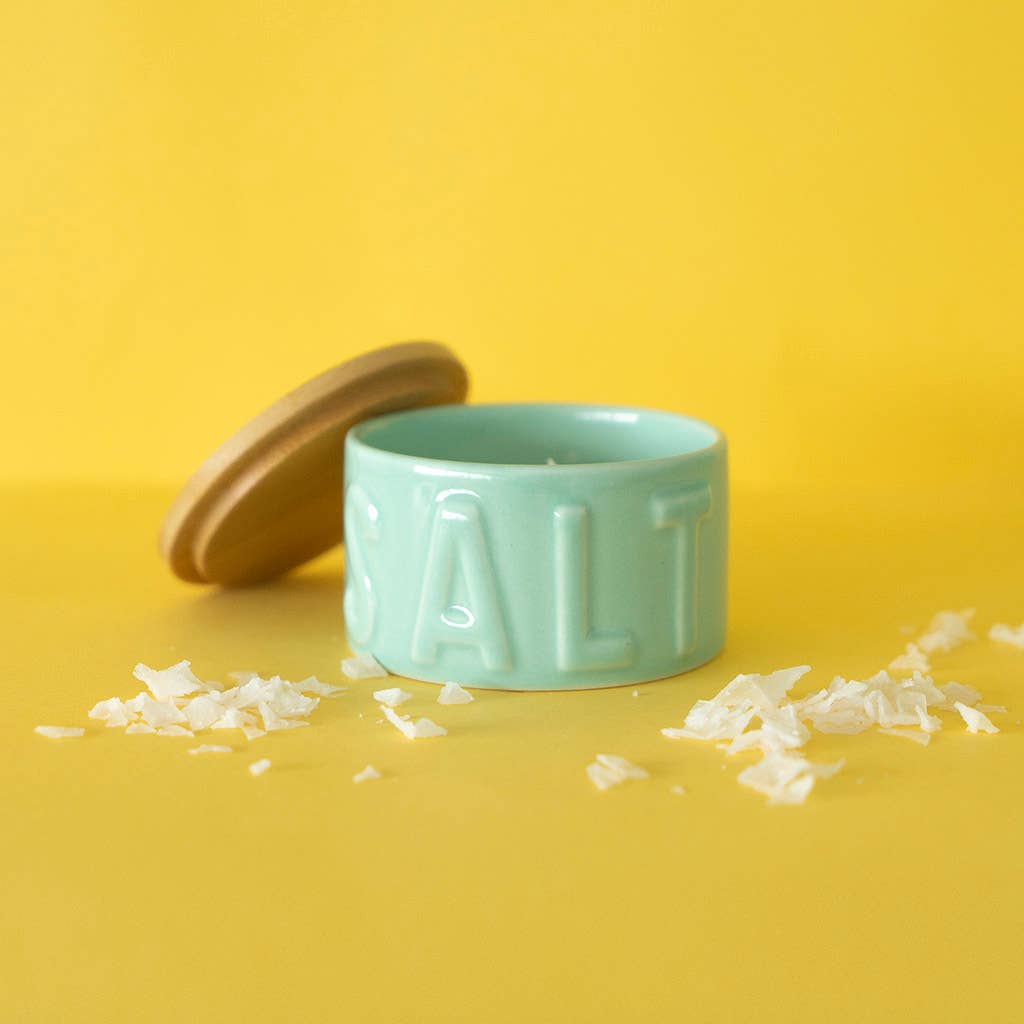 Balvi – wholesale Salt mill – Salt pot for flake salt, green, ceramic1