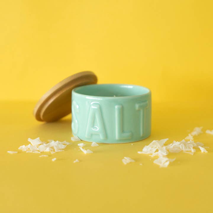 Balvi – wholesale Salt mill – Salt pot for flake salt, green, ceramic1