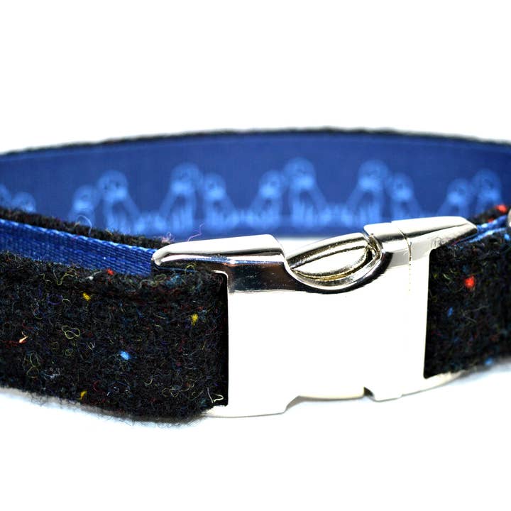 McDawg - Wholesale Pet Collar - Dog - Black Dots Harris Tweed Dog Collar
