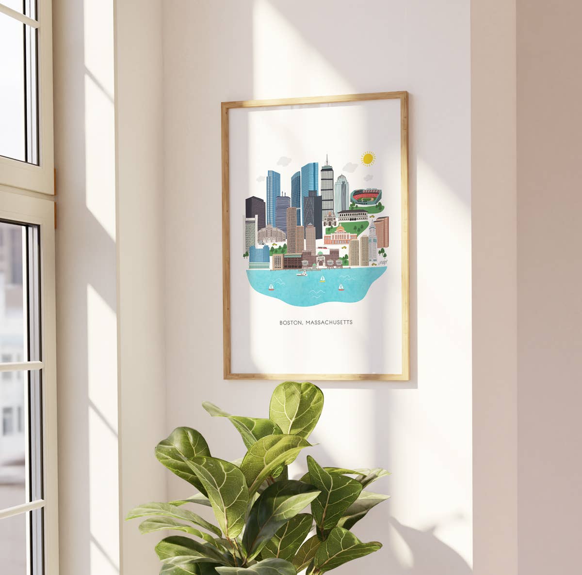 Lindsey Kay Collective - Wholesale Art Print - Boston Skyline Illustration - Art Print2