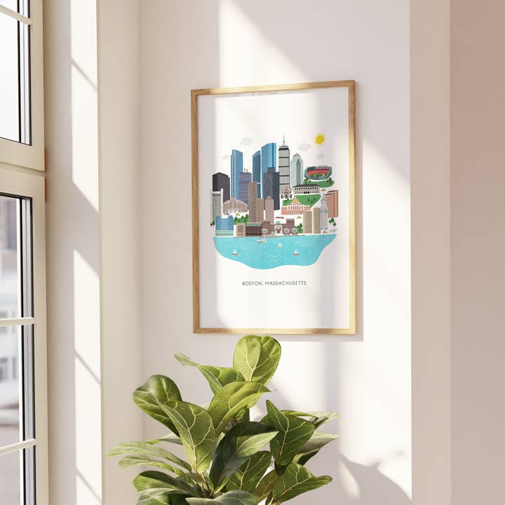 Lindsey Kay Collective - Wholesale Art Print - Boston Skyline Illustration - Art Print2