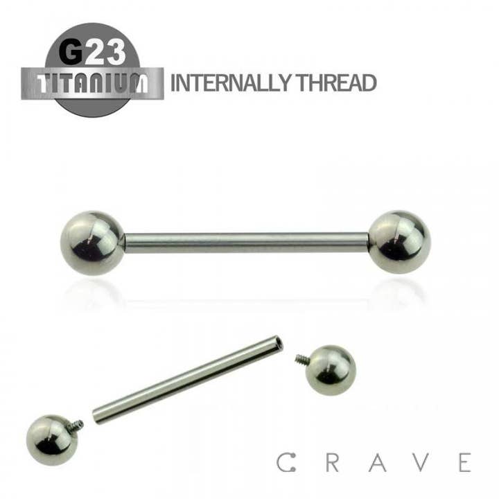 CRAVE BODY JEWELRY - Wholesale Single Earring - IMPLANT GRADE SOLID TITANIUM INTERNALLY THREADED BARBELLS