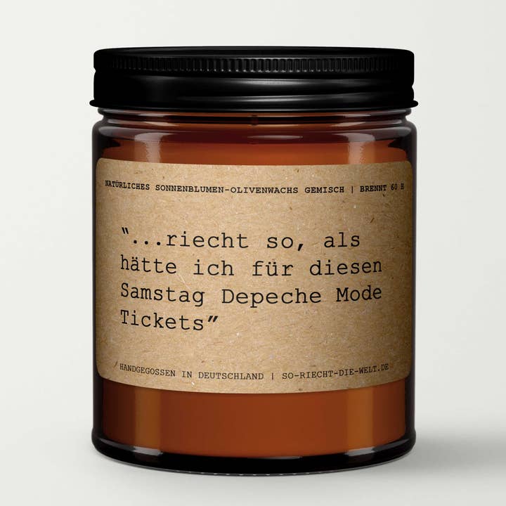 Smells like I have Depeche Mode tickets, funny candle, gift for you, Dave Gahan Martin gift, gift for girlfriend, birthday for wholesale by So riecht die Welt